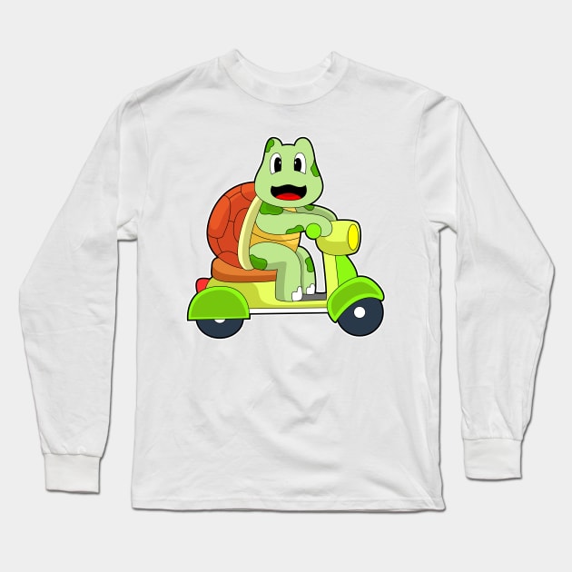 Turtle Scooter Long Sleeve T-Shirt by Markus Schnabel